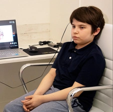 Young boy getting an AO Scan